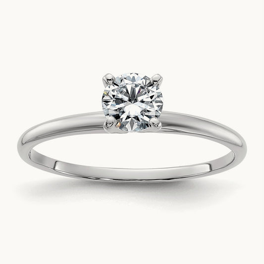 Round Solitaire Engagement Ring, 0.50 ct tw Lab-Grown Diamond — 14K White Gold