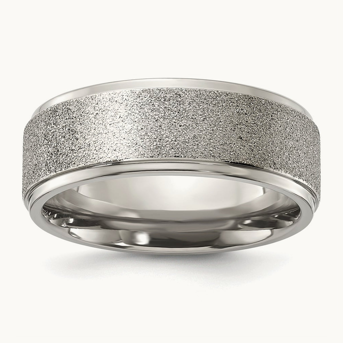 Polished Laser-cut Center Band, 8mm, Titanium