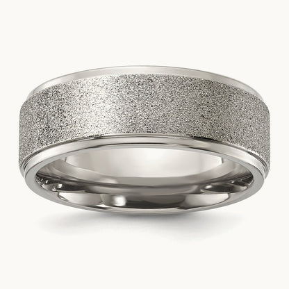 Polished Laser-cut Center Band, 8mm, Titanium
