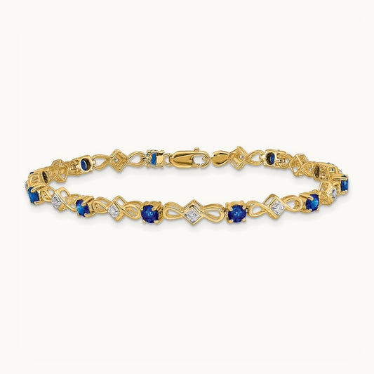 Diamond and Sapphire Bracelet, 14K