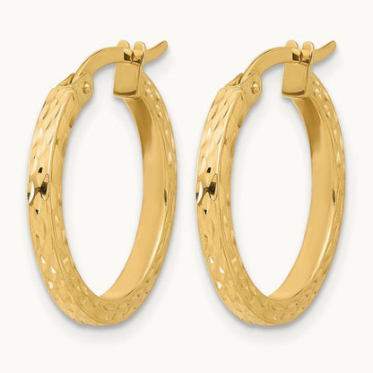 Diamond-cut Hoop Earrings — 18mm