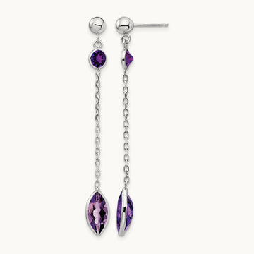 Amethyst Post Dangle Earrings — photo set