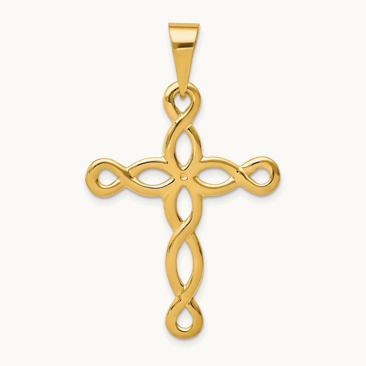 Polished Cross Pendant, 14K