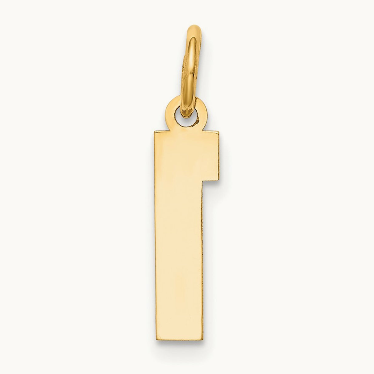 Small Satin Number 1 Charm — 14K Yellow Gold