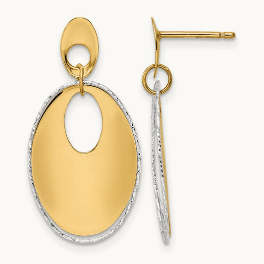 Polished Textured Post Dangle Earrings — Leslie's — photo set