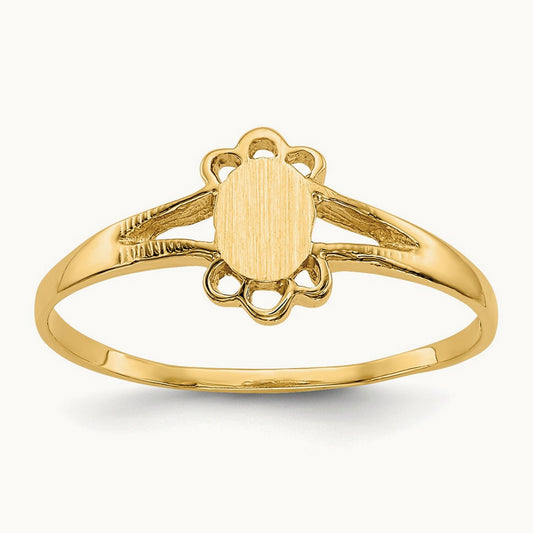 Childs Fancy Signet Ring, 14K