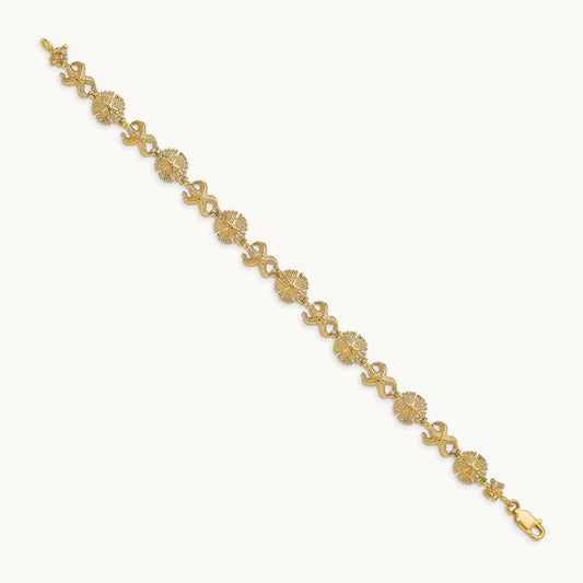 Starfish /Sand Dollar Bracelet, 14K