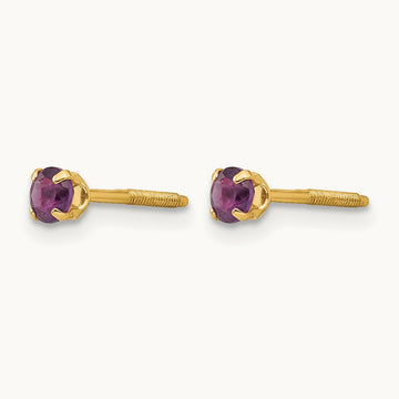 Madi K Amethyst Earrings, 3mm, 14K