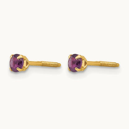 Madi K Amethyst Earrings, 3mm, 14K