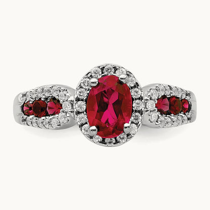 Oval Created Ruby Ring — 7