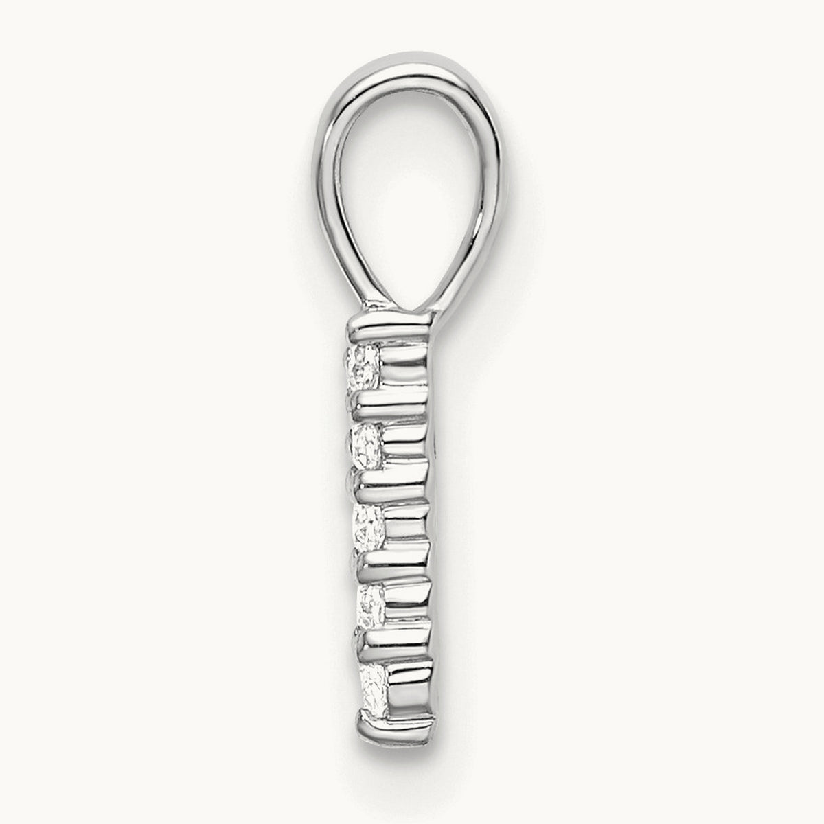 Diamond Number 1 Pendant — 14K White Gold, 13mm