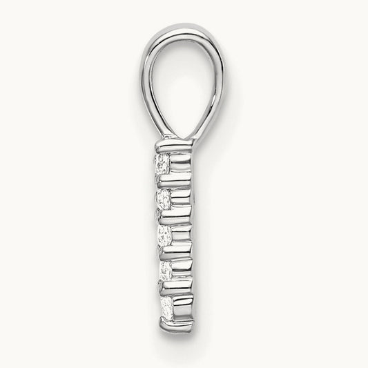 Diamond Number 1 Pendant — 14K White Gold, 13mm
