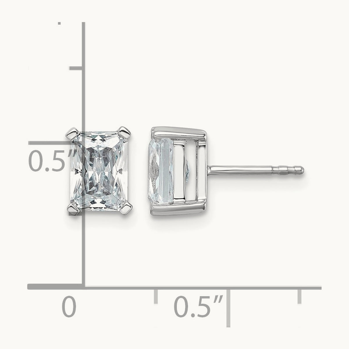 Radiant Four-Prong Stud Earrings, 0.50-6.00 ct tw Lab-Grown Diamond — 3 ct, 14K White Gold