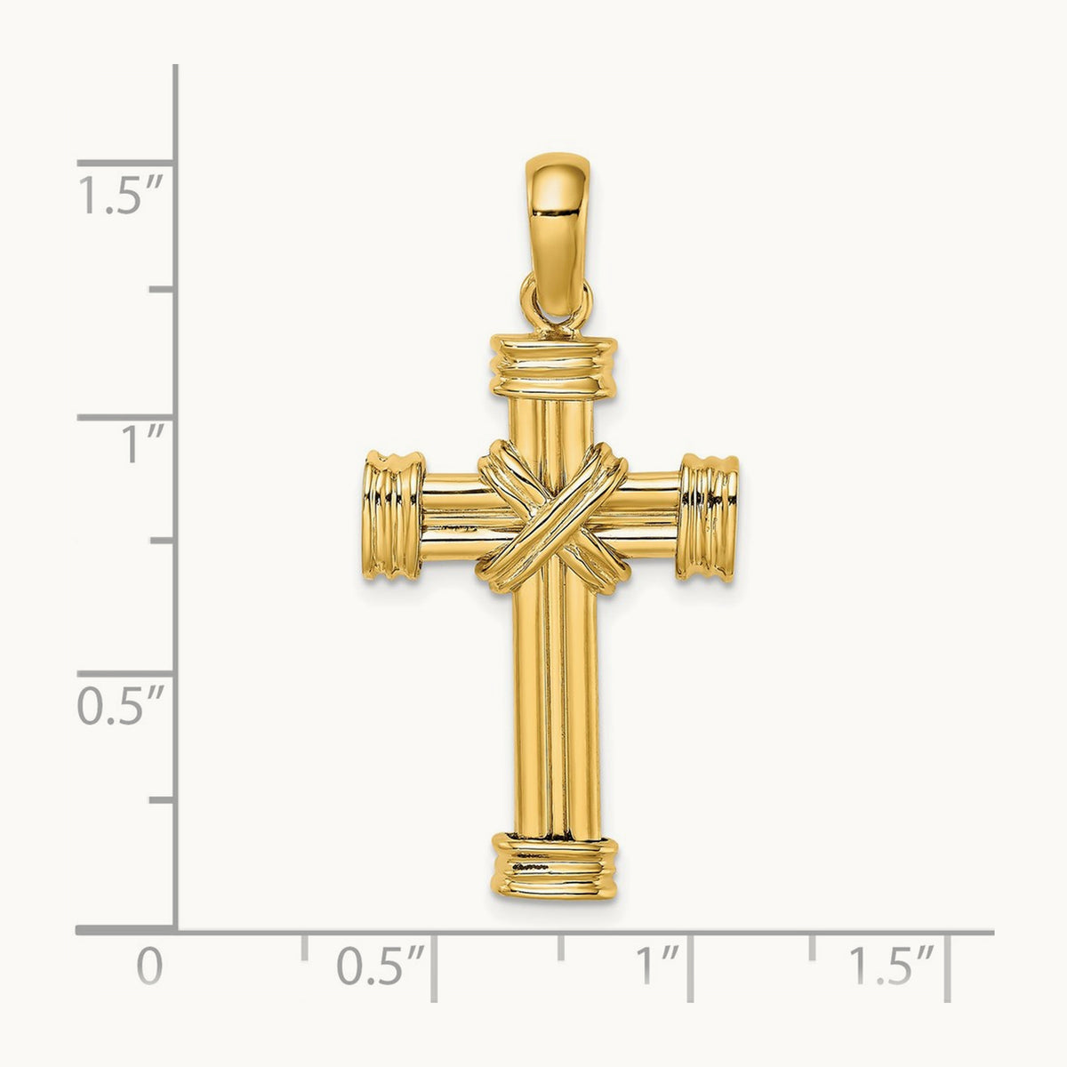 Polished Cross Charm, 14K