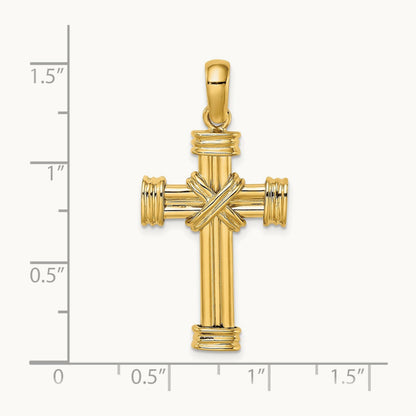 Polished Cross Charm, 14K
