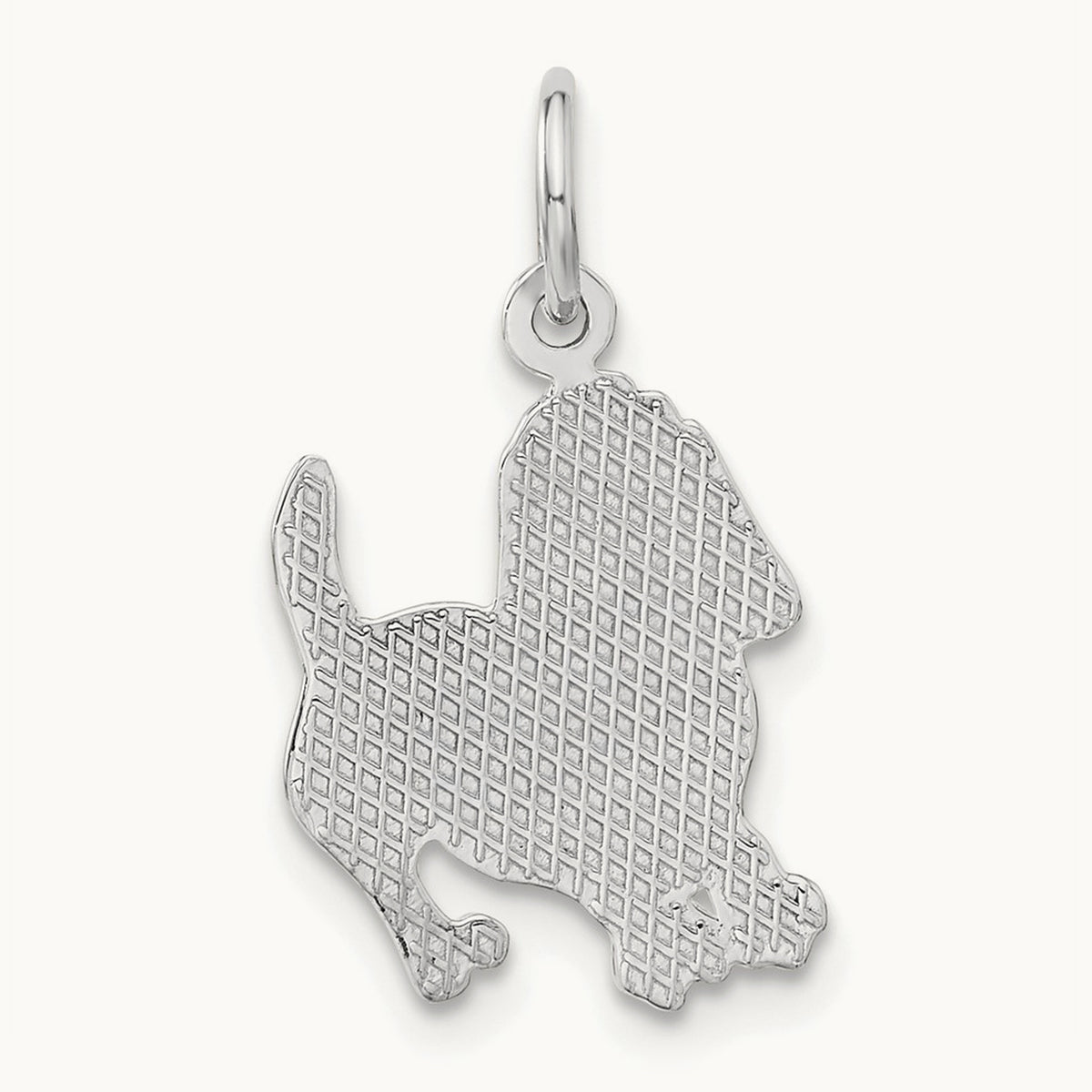 Dog Charm, 10K White Gold