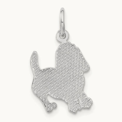 Dog Charm, 10K White Gold