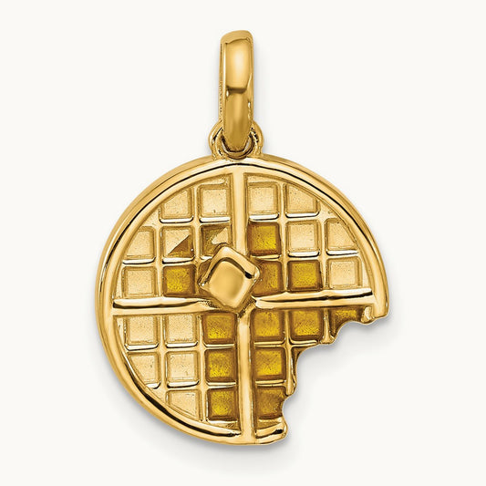 Fancy Epoxy Waffle With Bite, 14K Yellow Gold