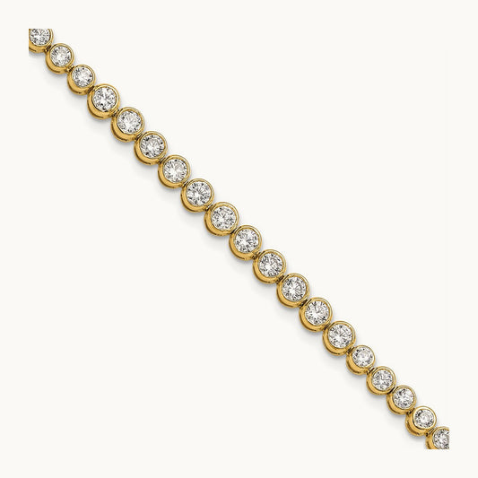 Round Bezel Set Tennis Bracelet, 3.00-5.00 ct tw Lab-Grown Diamond