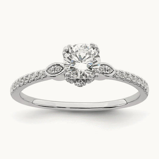 1/2ct Round Semi-Mount Engagement Dia Ring, 14K White Gold
