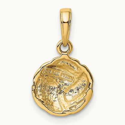 Solid Polished Open Back Volleyball Charm, 14K