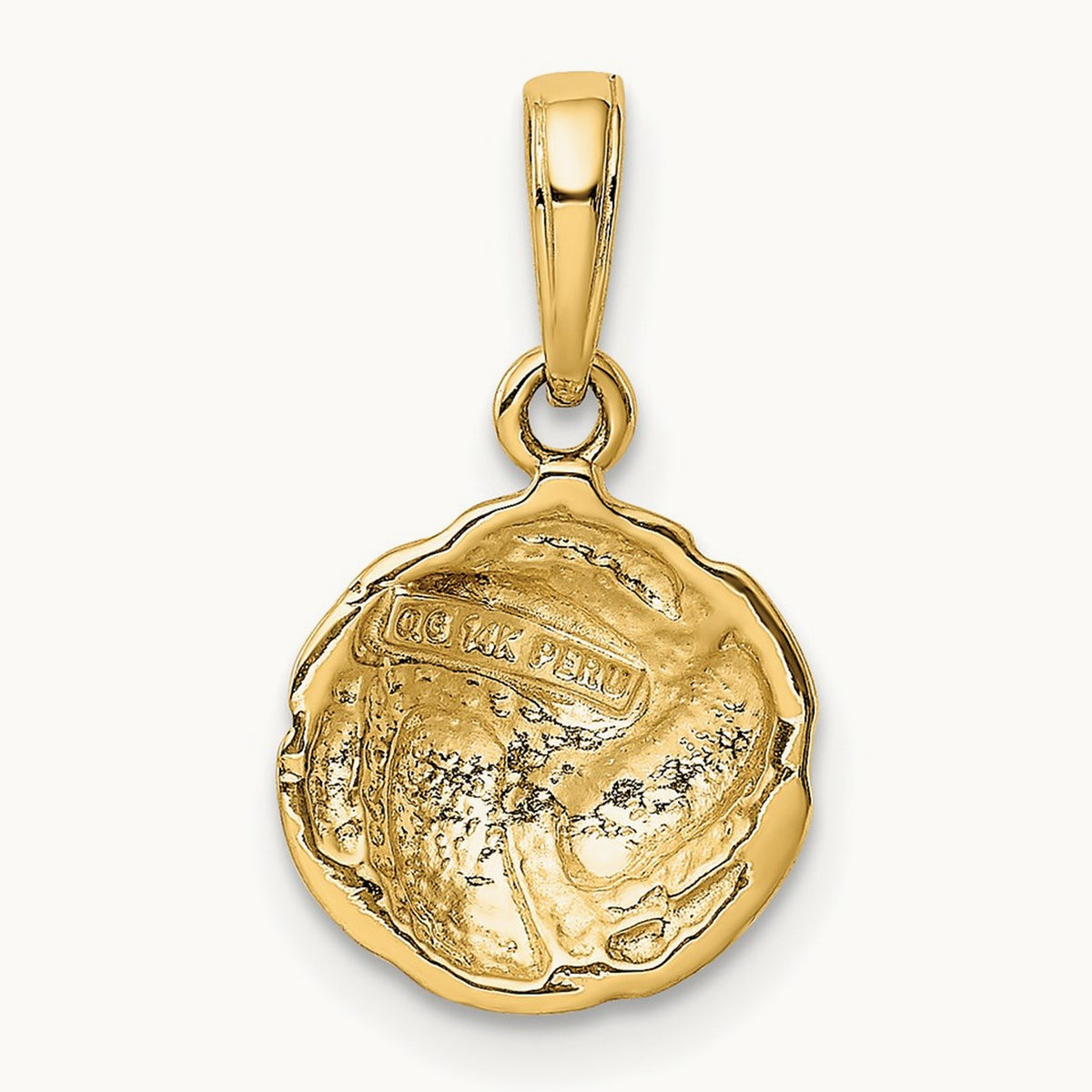Solid Polished Open Back Volleyball Charm, 14K