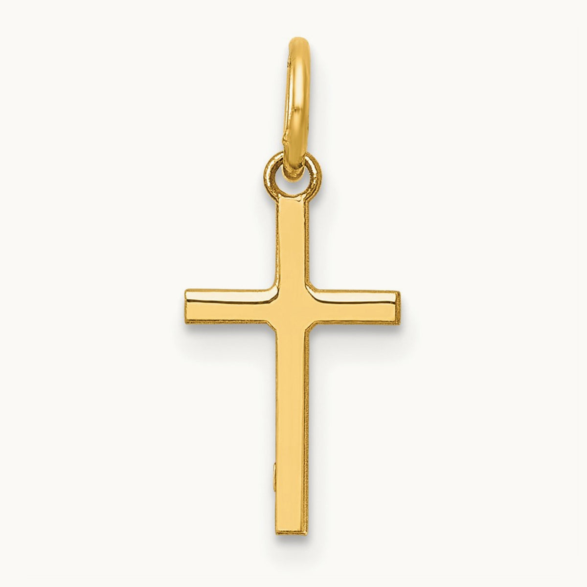 Polished Cross Charm, 14K