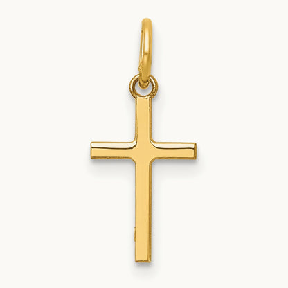 Polished Cross Charm, 14K