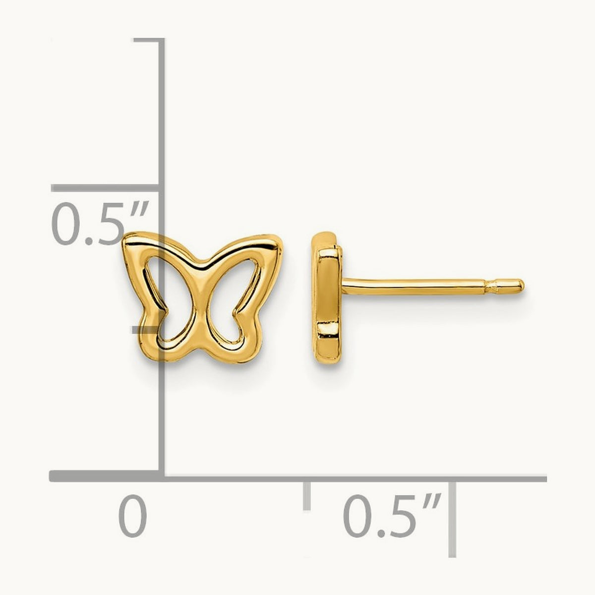 Madi K Cut-out Butterfly Post Earrings, 14K