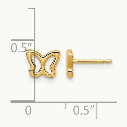 Madi K Cut-out Butterfly Post Earrings, 14K