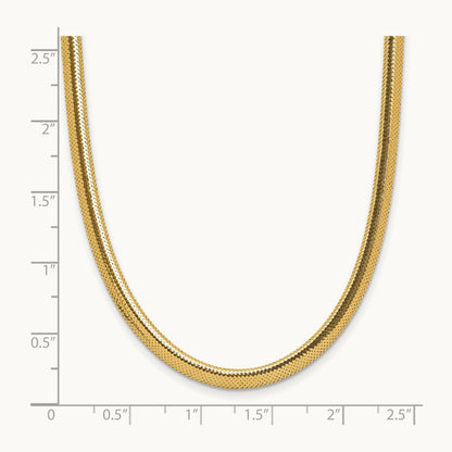 Polished Mesh Necklace, 14K — Leslie's
