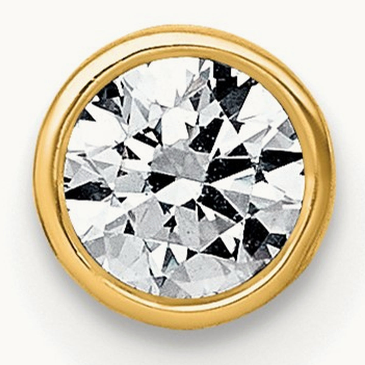 Round Bezel Set Chain Slide Pendant, 0.25-3.00 ct tw Lab-Grown Diamond — 1/3 ct, VS (Best), 14K Yellow Gold