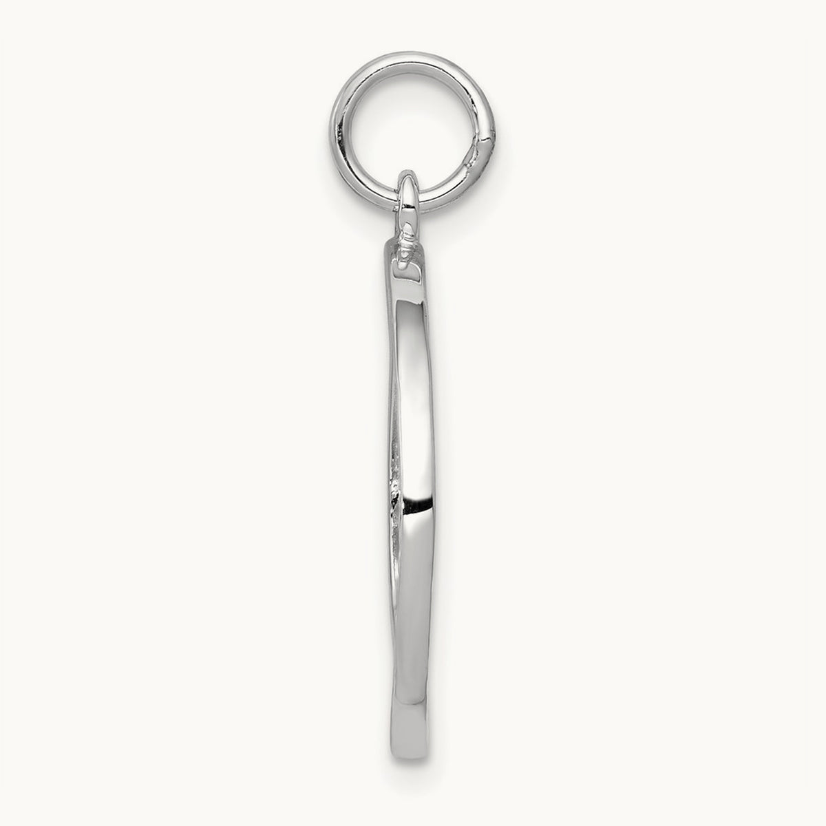 Solid Polished NEW YORK Skyline Charm, 14K White Gold