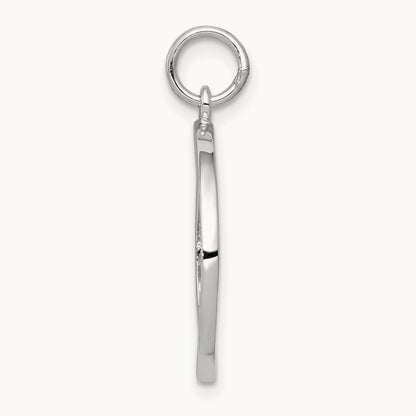 Solid Polished NEW YORK Skyline Charm, 14K White Gold
