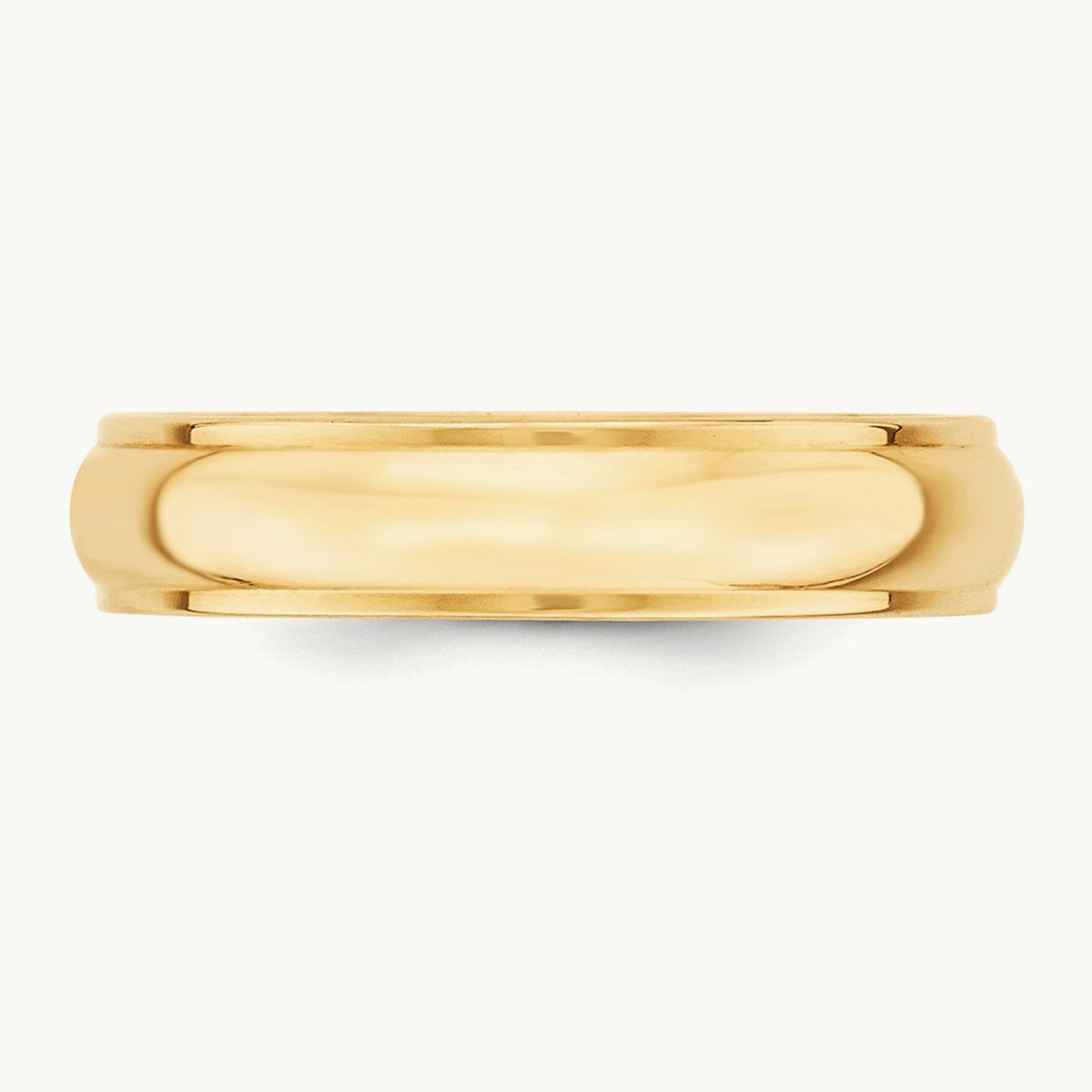 Half Round with Edge Band, 5mm, 10K Yellow Gold