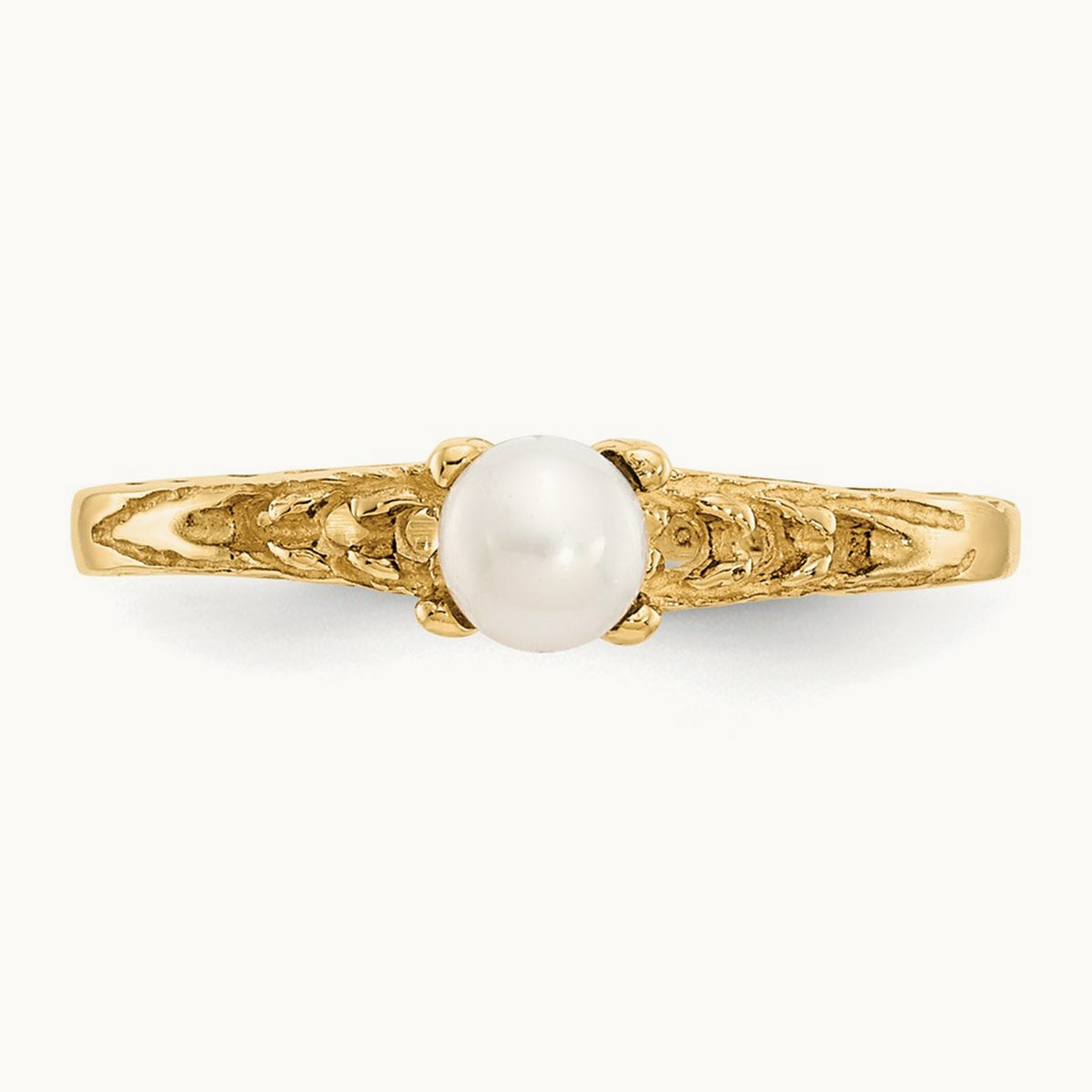 Madi K FW Cultured Pearl Birthstone Baby Ring, 3mm, 14K