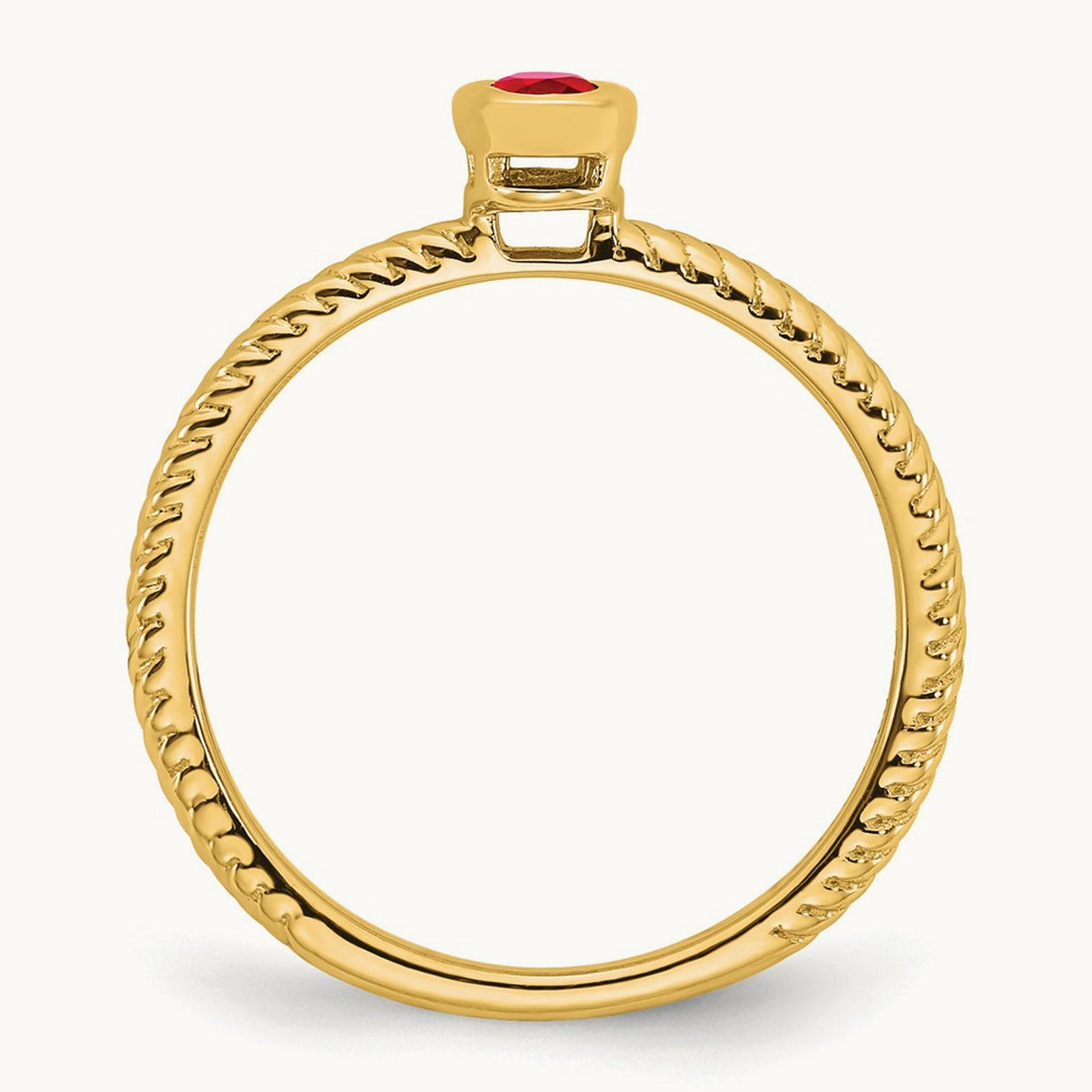 Oval Bezel Ruby Ring, 14K