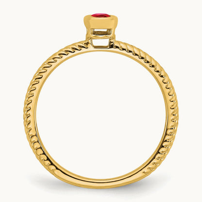 Oval Bezel Ruby Ring, 14K