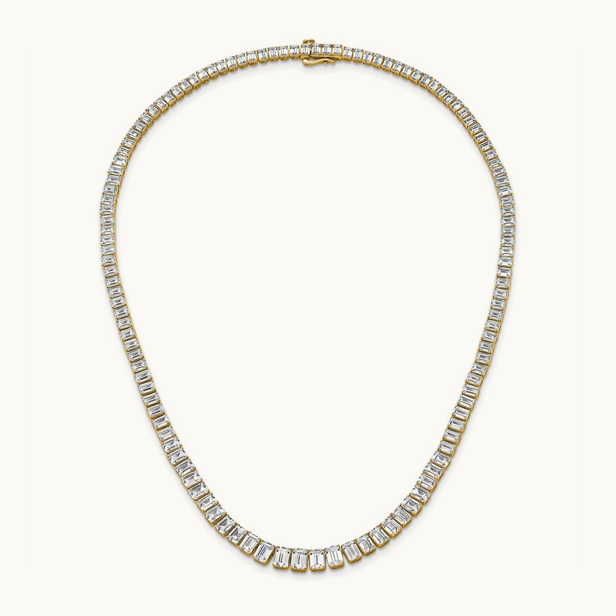 Emerald Graduated Tennis Necklace, 29.25 ct tw Lab-Grown Diamond