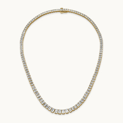 Emerald Graduated Tennis Necklace, 29.25 ct tw Lab-Grown Diamond
