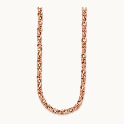 Polished Fancy Link Necklace, 14K Rose Gold