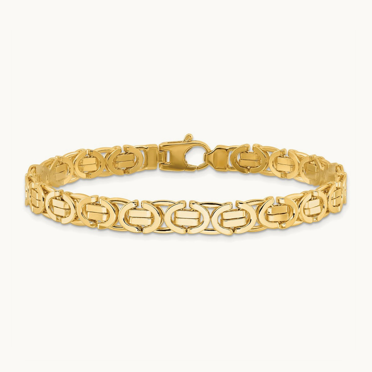 Polished Fancy Link Bracelet, 14K