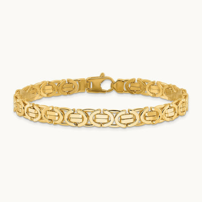 Polished Fancy Link Bracelet, 14K