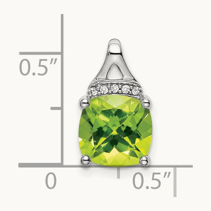Cushion Peridot and Diamond Pendant — photo set