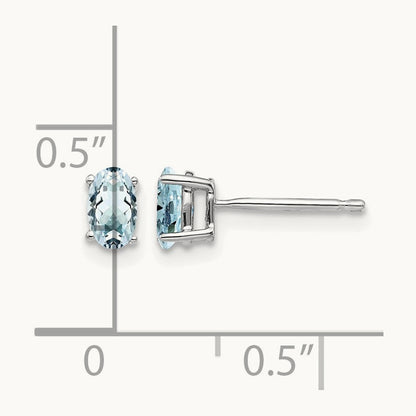 Aquamarine Earrings, 14K White Gold