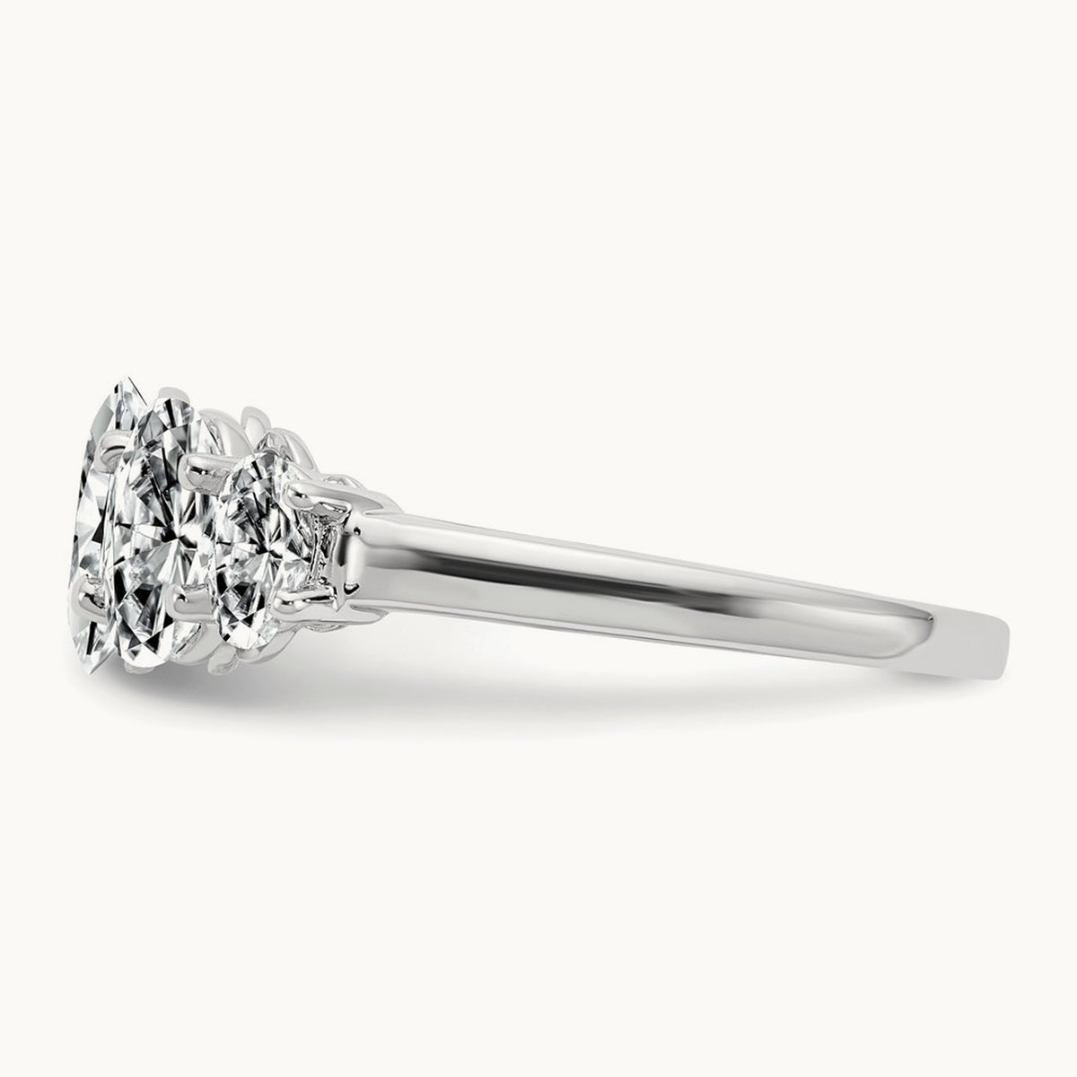 5 Stone Band, 3.50 ct tw Lab-Grown Diamond — 14K White Gold