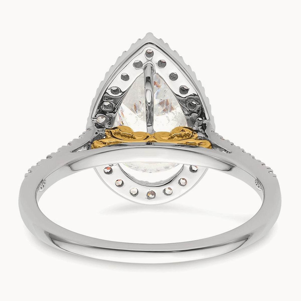Pear Halo Semi-Mount Engagement Ring, 0.25 ct tw — 3/8 ct, 14K Two-Tone