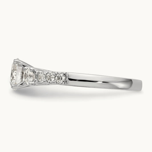 Semi-Mount Peg Set Engagement Ring, 0.50 ct tw Lab-Grown Diamond