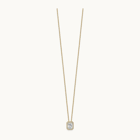 Halo Pendant Necklace, 2.50 ct tw Lab-Grown Diamond — 14K Yellow Gold, One Size, 18 in