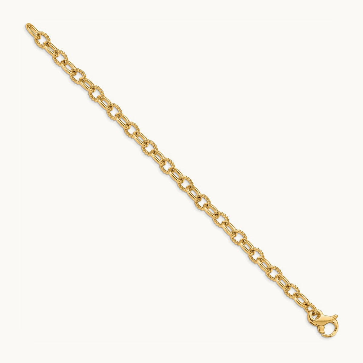 Hand-polished Fancy Link Bracelet, 7.8mm, 14K